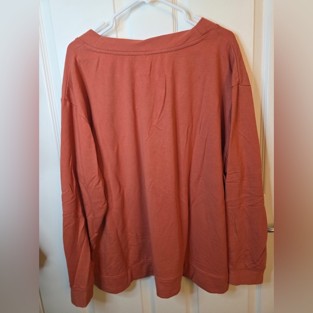 Orvis V-Neck Sweater in Warm Coral Women’s Size 2XL (XXL) - Picture 4 of 4